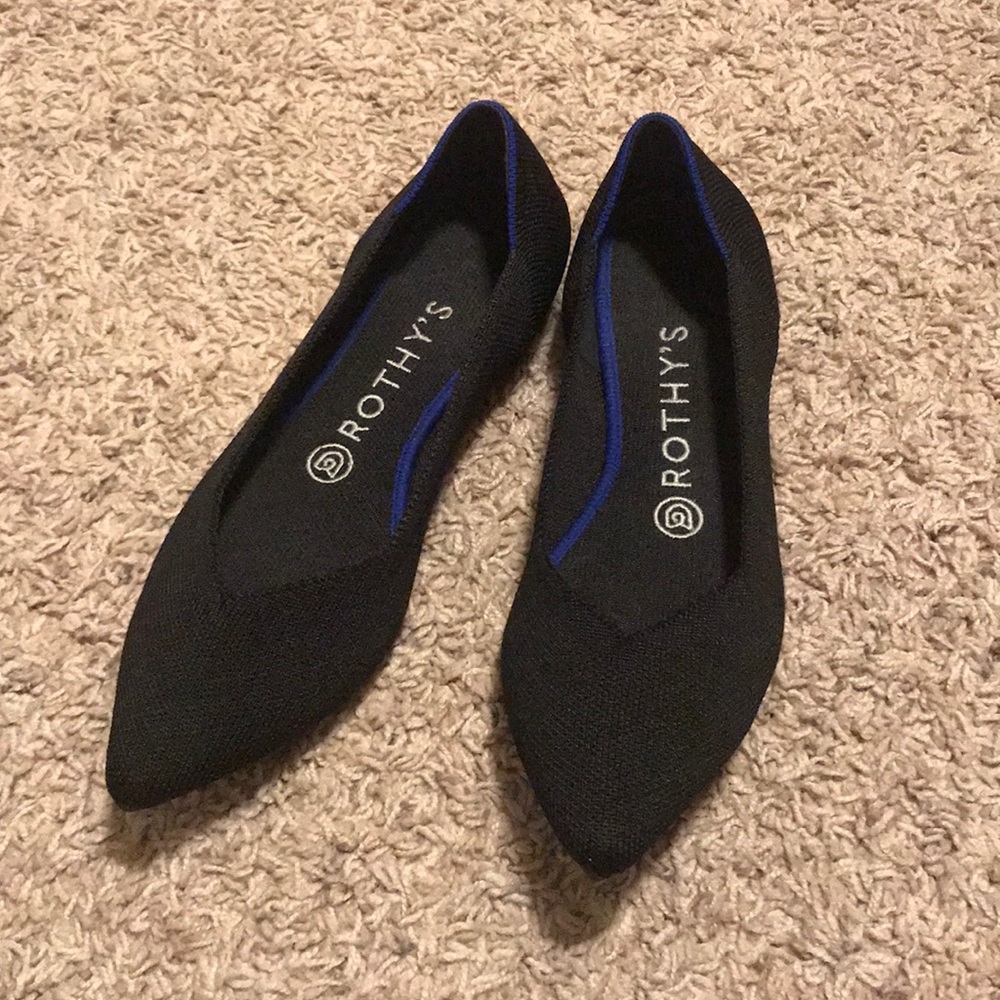 Rothy’s The Point Solid Black Size 7.5
